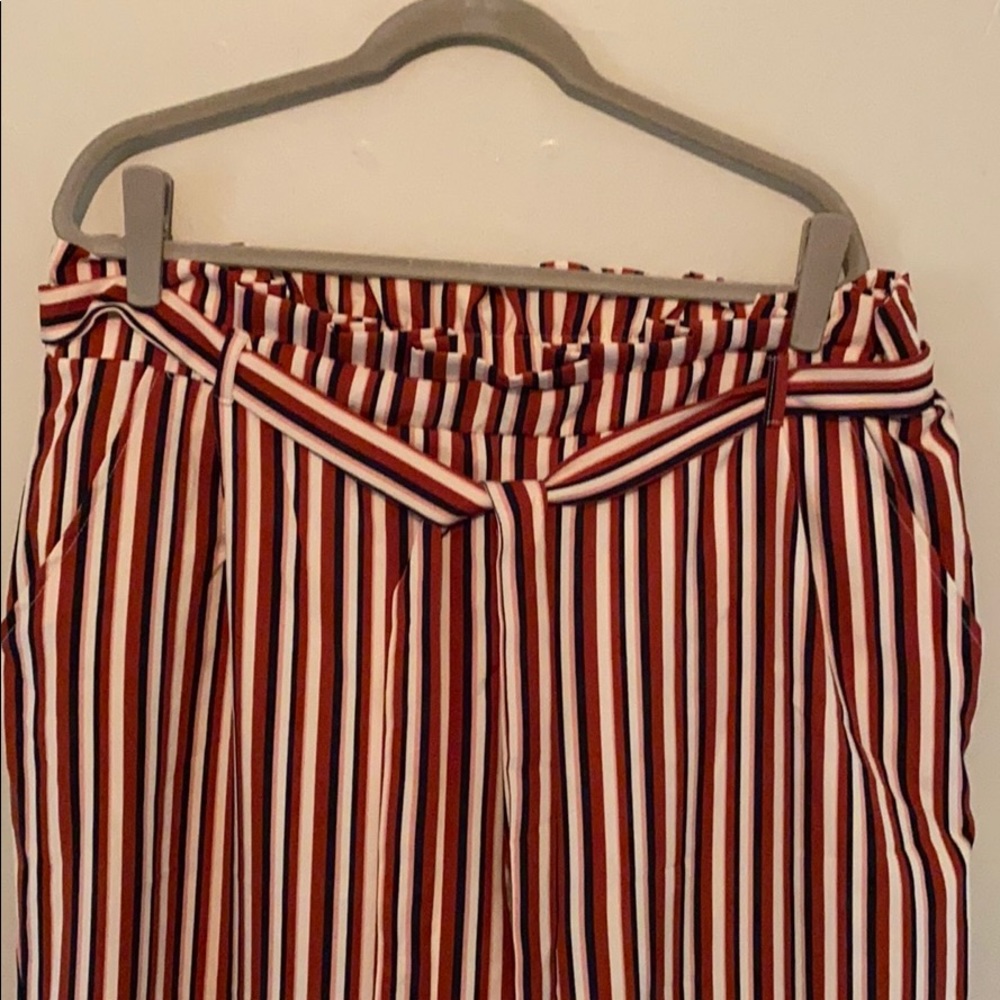 Pleated Elastic Waist w/ tie Palazzo Pants